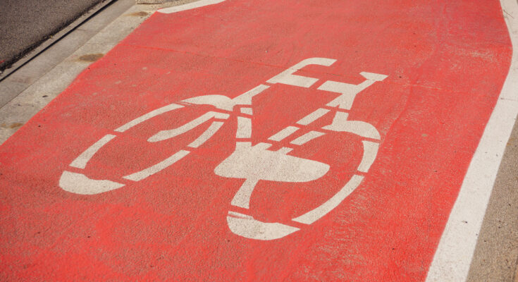 Sign Bicycle Red Ground Street
