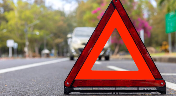 Red Triangle Red Emergency Stop Sign