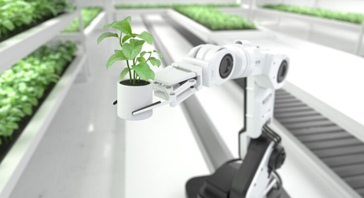Smart Robotic Farmers Concept Robot Farmers